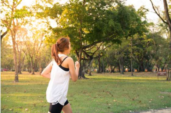 woman running outside