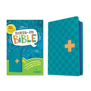 Hands On Bible Blue Check Cross